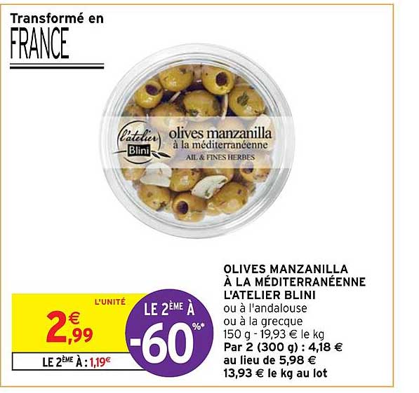 olives manzanilla à la méditerranéenne l'atelier blini