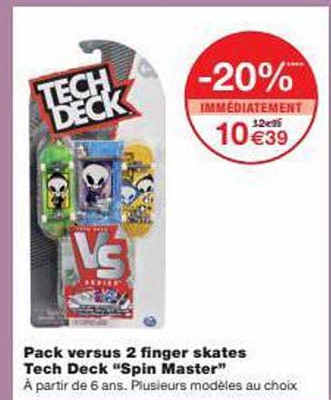 pack versus 2 finger skates teck deck "spin master"