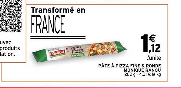 Pâte à Pizza Fine & Ronde Monique Ranou
