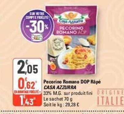 pecorino romano dop râpé casa azzurra