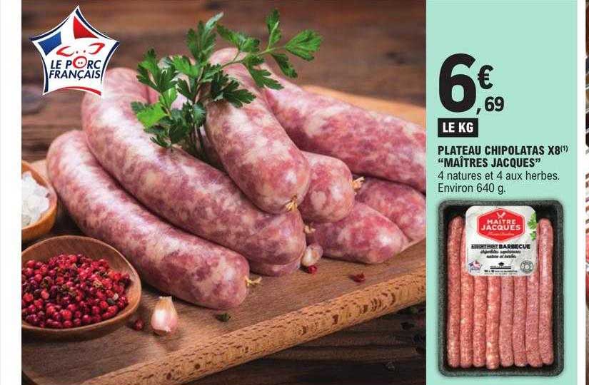 plateau chipolatas x 8 "maîtres jacques"