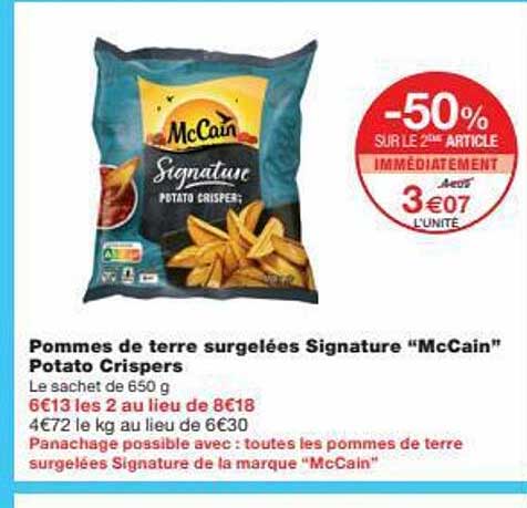Pommes De Terre Surgelées Signature "mc Cain" Potato Crispers