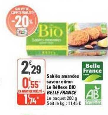 sablés amandes saveur citron le réflexe bio belle france