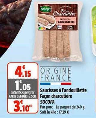 saucisses à l'andouillette façon charcutière socopa