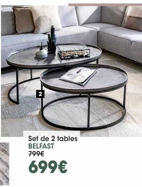 set de 2 tables belfast