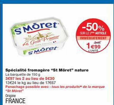 spécialité fromagère "st môret" nature