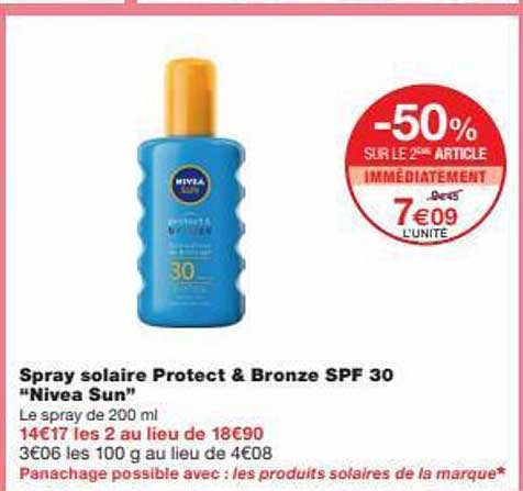 spray solaire protect & bronze spf 30 "nivea sun"