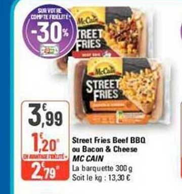 street fries beef bbq ou bacon & cheese mc cain