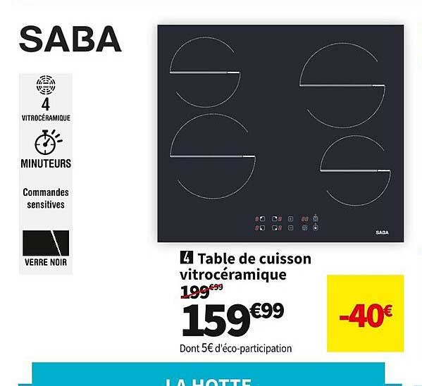 Table De Cuisson Vitrocéramique Saba