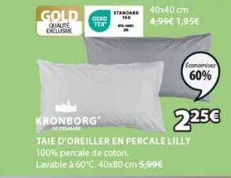 taie d'oreiller en percale lilly kronborg