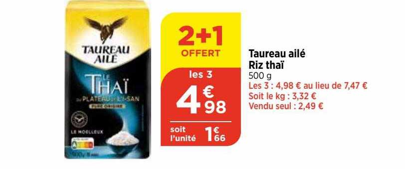 Taureau Ailé Riz Thaï