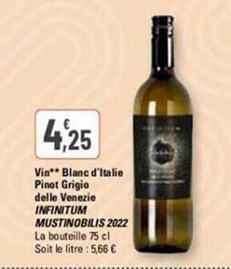 vin blanc d'italie pinot grigio delle venezie infinitum mustinobilis 2022