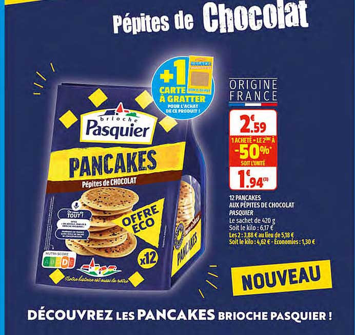 12 Pancakes Aux Pépites De Chocolat Pasquier