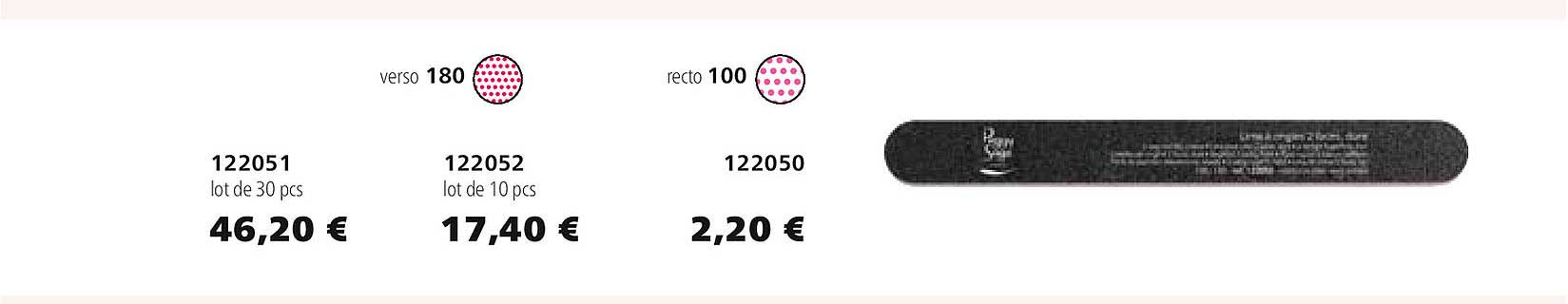 122051 lot de 30 pcs 122052 lot de 10 pcs 122050