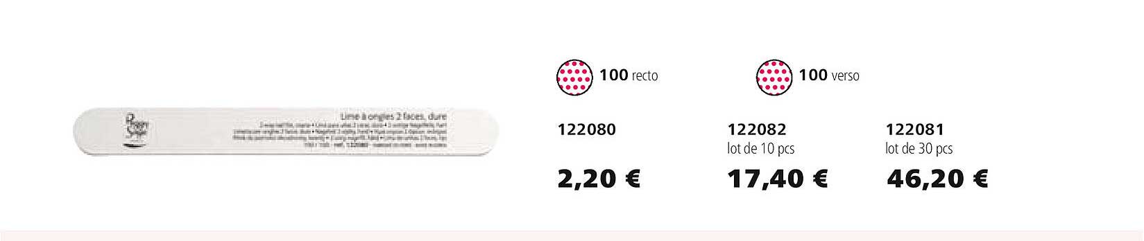 122080 122082 lot de 10 pcs 122081 lot de 30 pcs