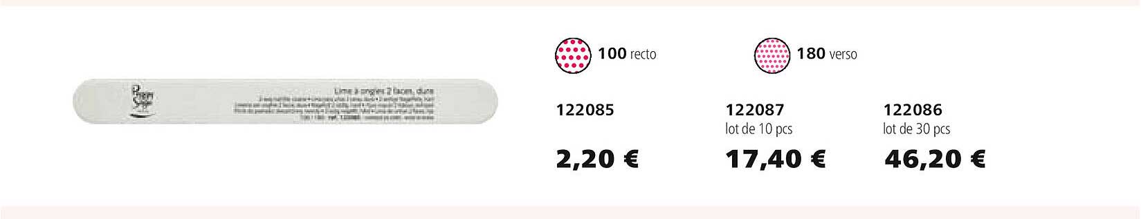 122085 122087 lot de 10 pcs 122086 lot de 30 pcs