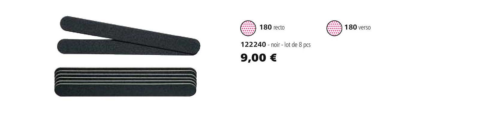 122240 - noir - lot de 8 pcs