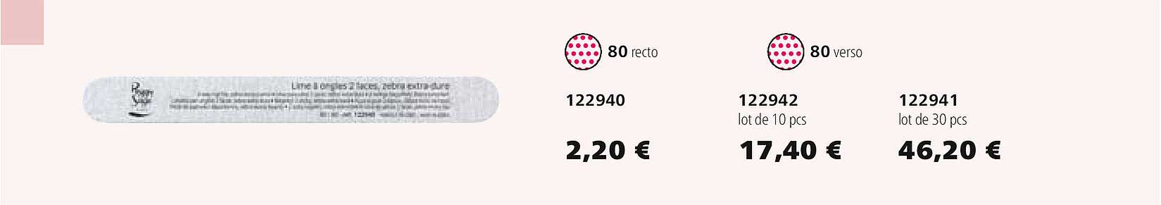 122940 122942 lot de 10 pcs 122941 lot de 30 pcs