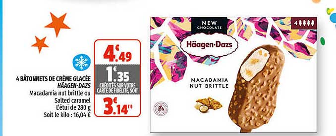 4 Bâtonnets De Crème Glacée Häagen-dazs