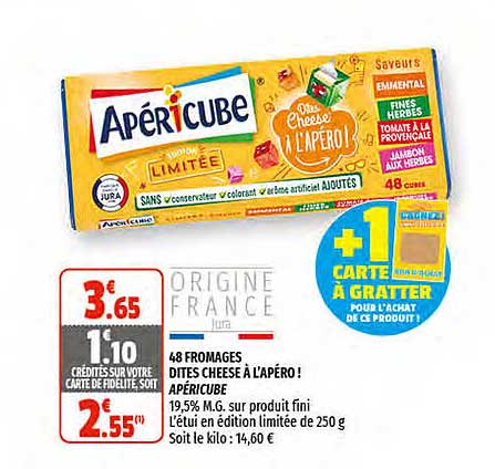 48 fromages dites cheese à l'apéro ! apéricube