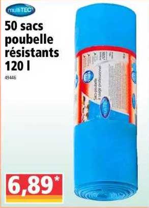 50 sacs poubelle résistants 120 l