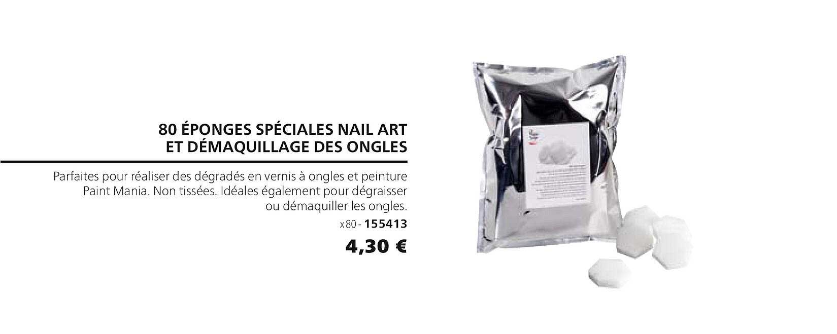 80 éponges spéciales nail art et démaquillage des ongles 155413