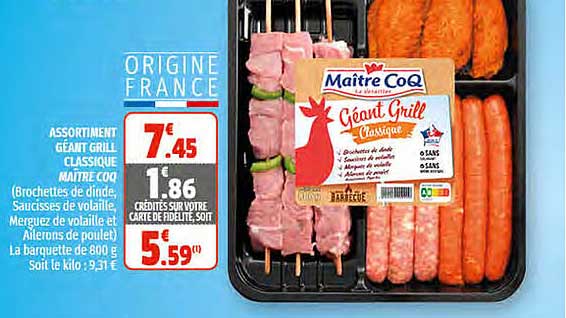 assortiment géant grill classique maître coq