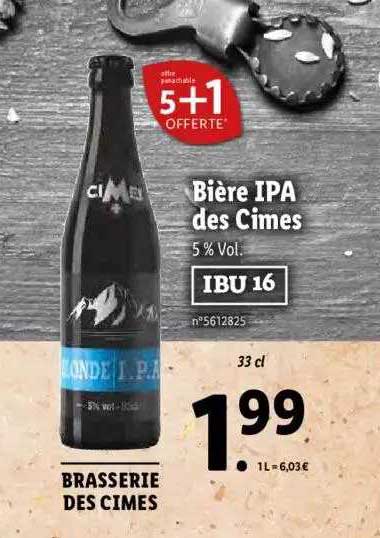 biere ipa des cimes 5+1 offert