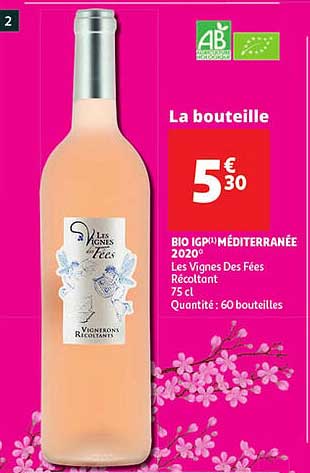 bio igp méditerranée 2020 les vignes des fées