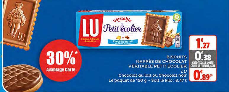 Biscuits Nappés De Chocolat Véritable Petit écolier Lu