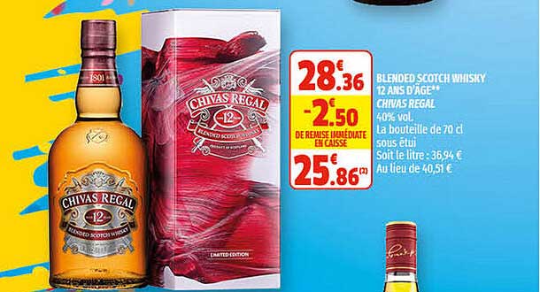 blended scotch whisky 12 ans d'âge chivas regal
