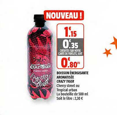 Boisson énergisante Aromatisée Crazy Tiger
