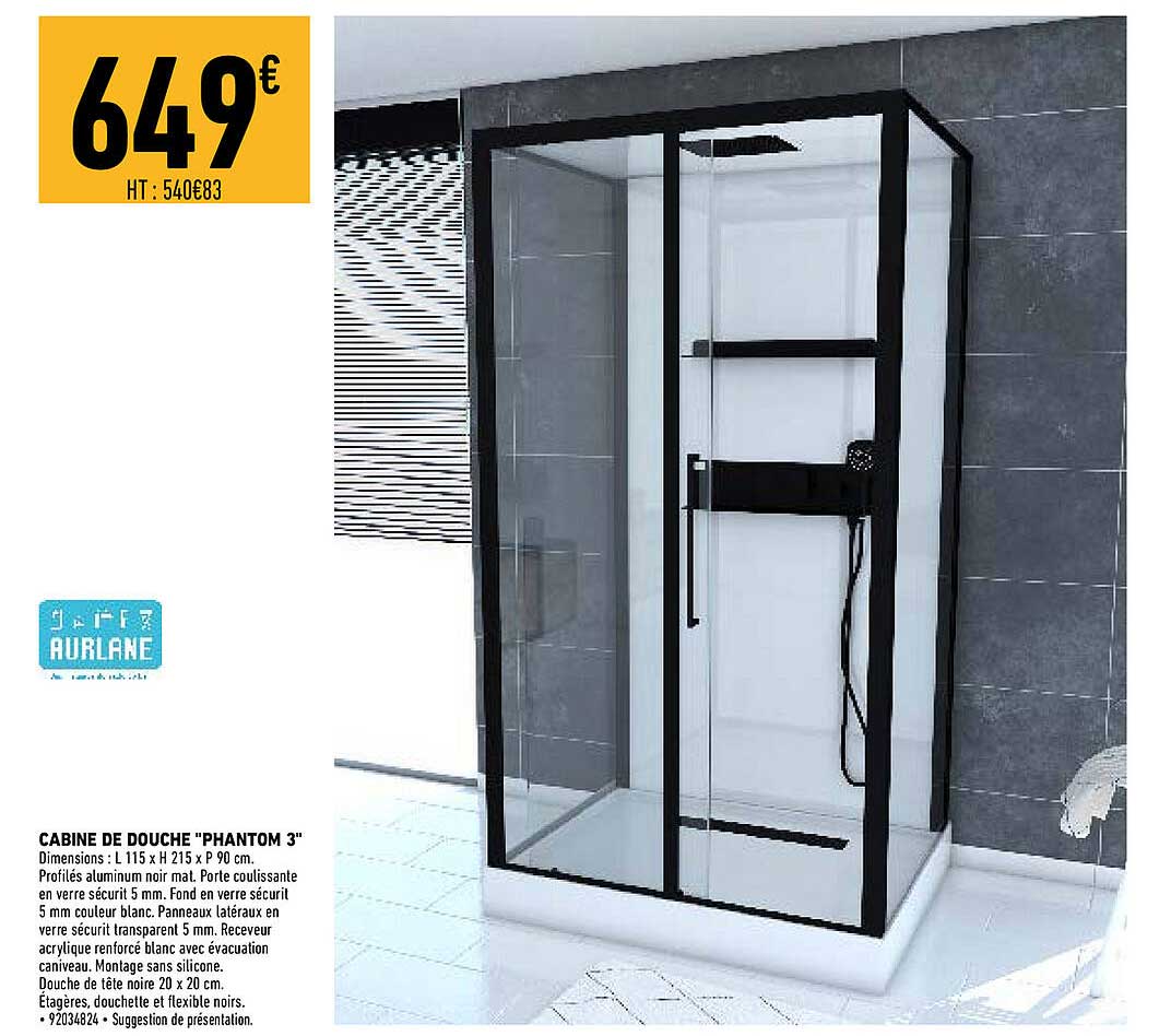 cabine de douche "phantom 3"