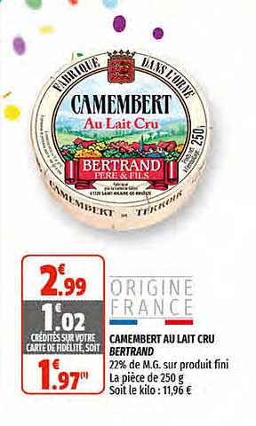 camembert au lait cru bertrand