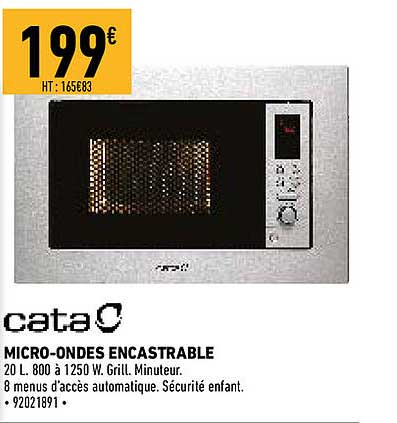 cata micro-ondes encastrable