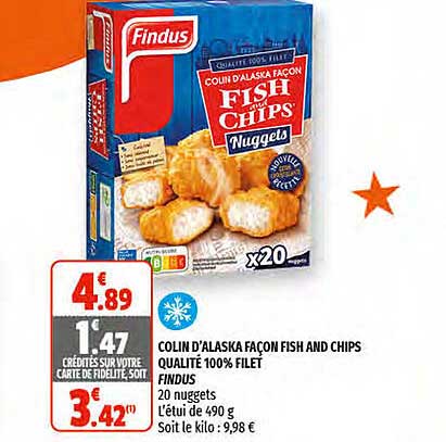 colin d'alaska façon fish and chips qualité 100% filet findus