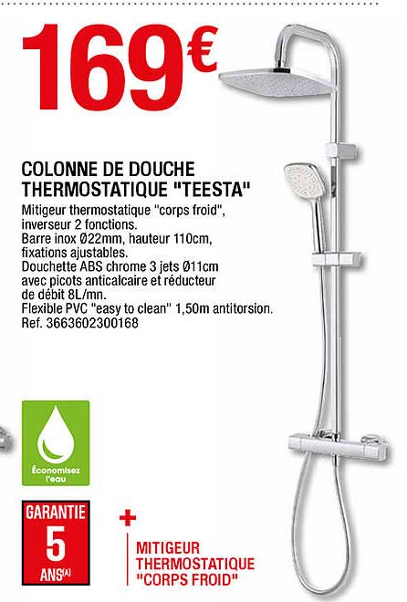 Colonne De Douche Thermostatique "teesta"