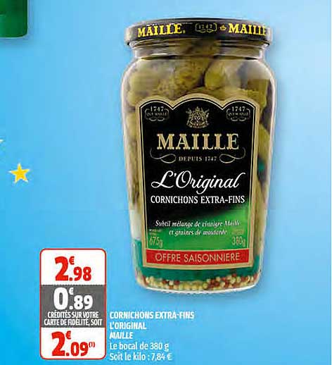 cornichons extra-fins l'original maille