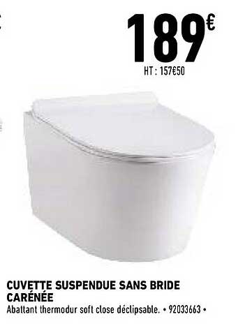 cuvette suspendue sans bride carénée