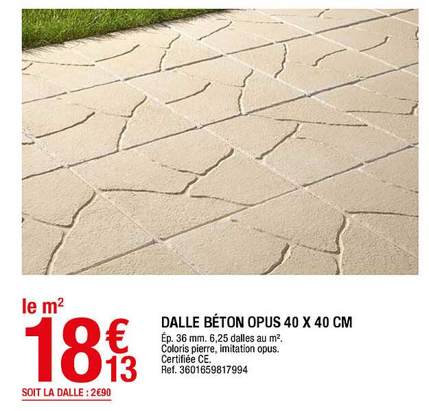 dalle béton opus 40 x 40 cm