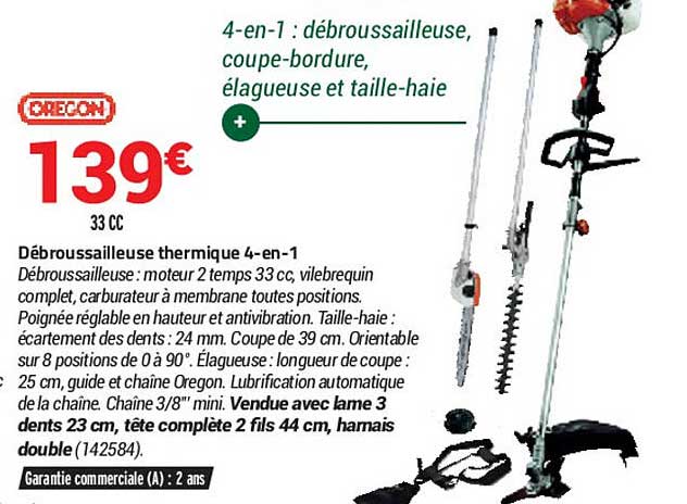 Débroussailleuse Thermique 4-en-1