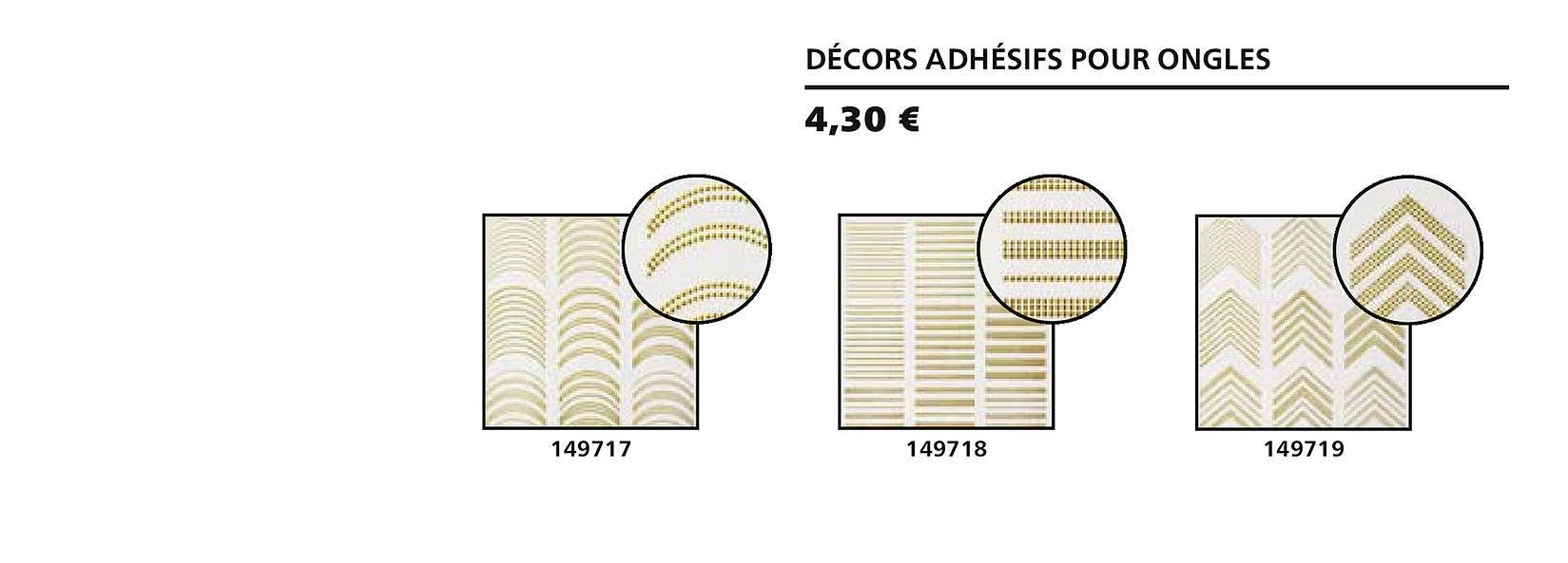 décors adhésifs pour ongles 149717 149718 149719