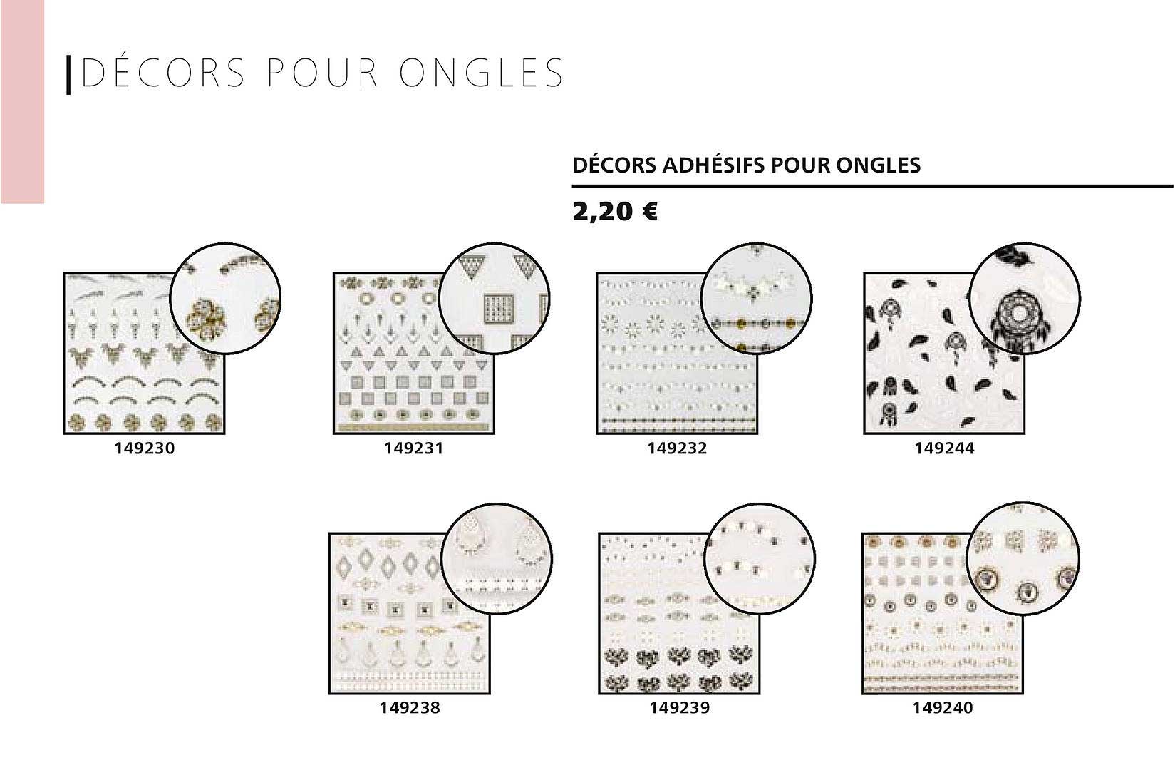 décors adhésifs pour ongles