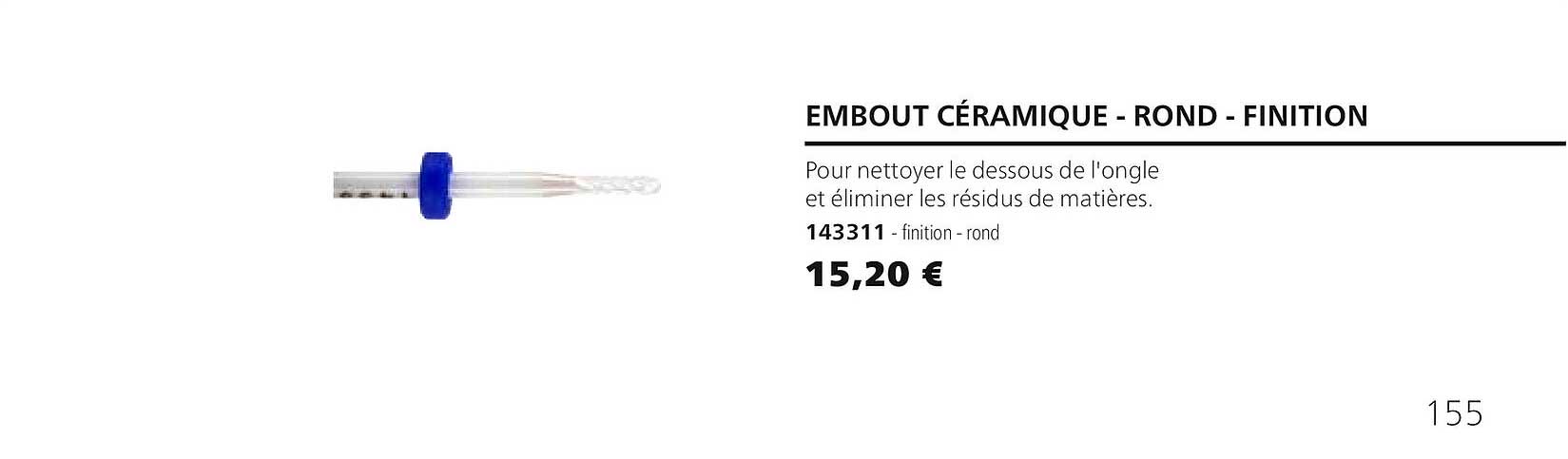 embout céramique - rond - finition 143311