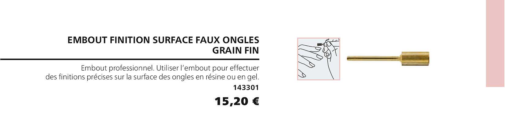 embout finition surface faux ongles grain fin 143301