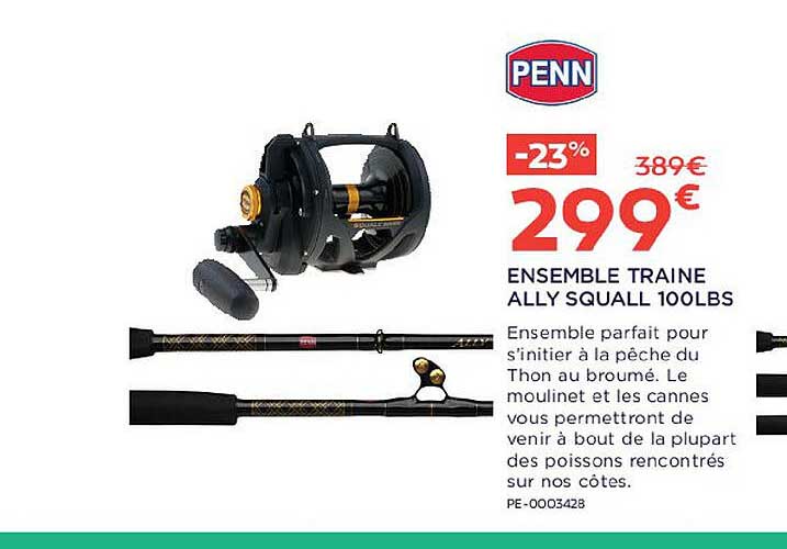 ensemble traîne ally squall 100 lbs penn