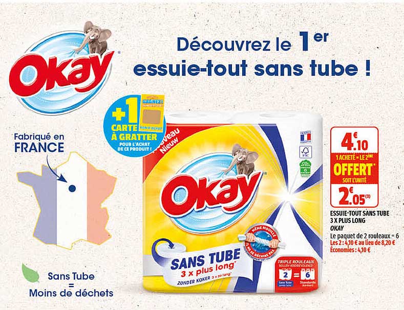 essuie-tout sans tube 3x plus long okay
