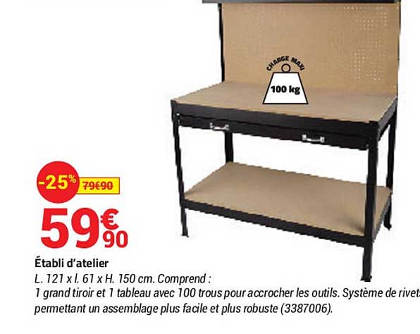 établi d'atelier