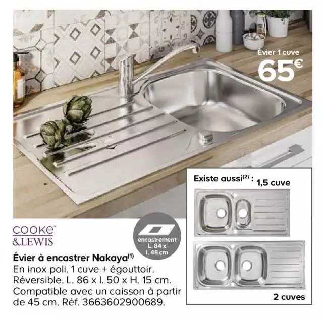 évier à encaster nakaya cooke&lewis