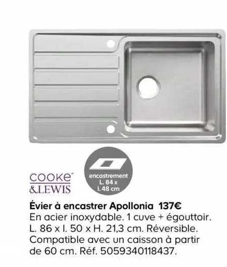 évier à encastrer apollonia cooke&lewis